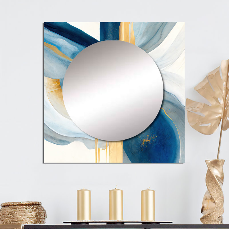 Lorène - Grand miroir mural carré moderne pour la chambre à coucher, 23 po x 23 po