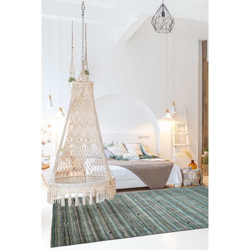 Kashkuli Gabbeh Turquoise Rug 5'1" x 7'11"
