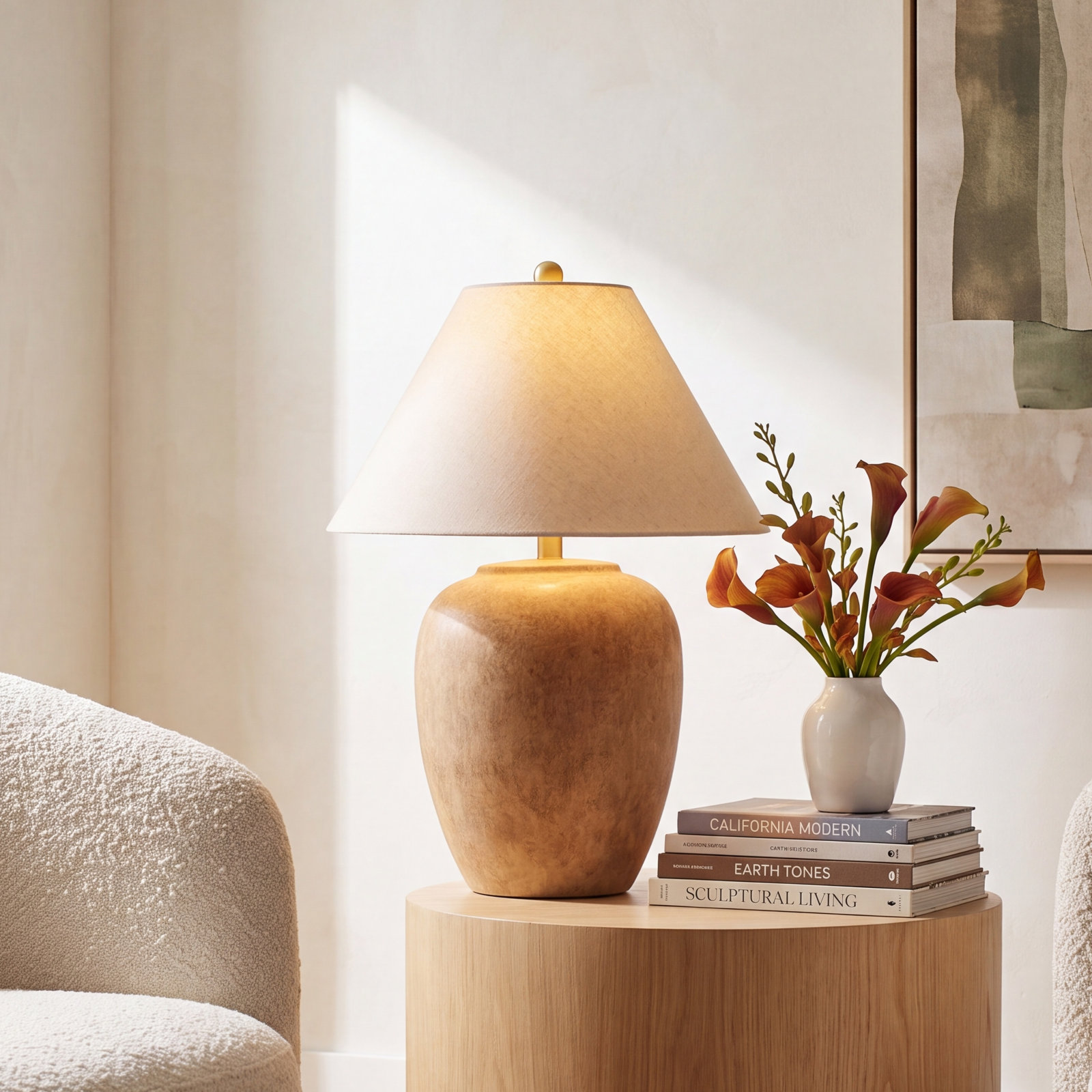 Eustacia Ceramic Table Lamp, Distressed Brown