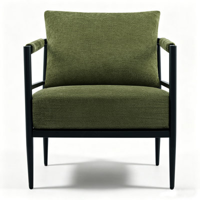 Modern Curved-Back Accent Chair With High-Density Foam Cushion– Upholstered Armchair For Living Room, Office, Or Lounge