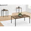 Table basse à la mode 3: brun moderne stratifié récupéré et métal Union moderne et 2 tables de bout avec décoration