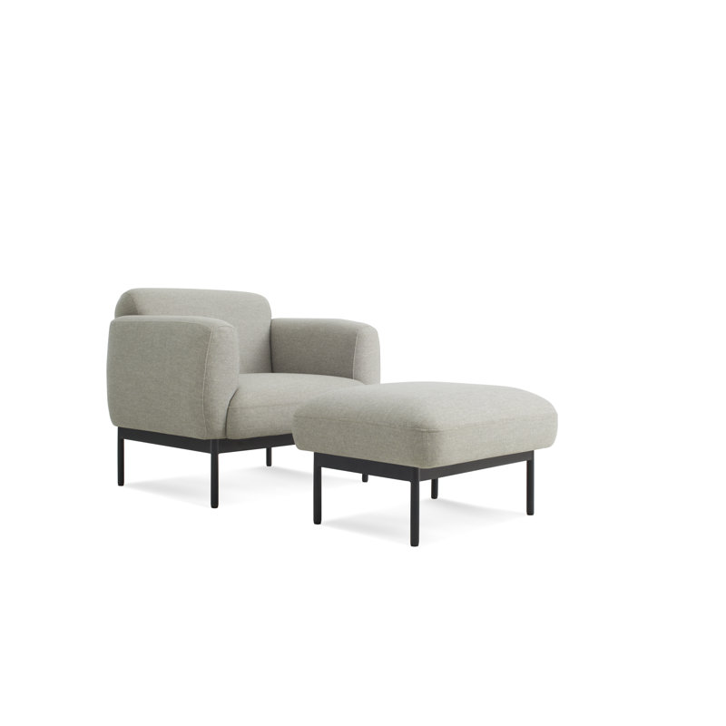 Puff Puff Ottoman, Black, Maharam Meld in Panda