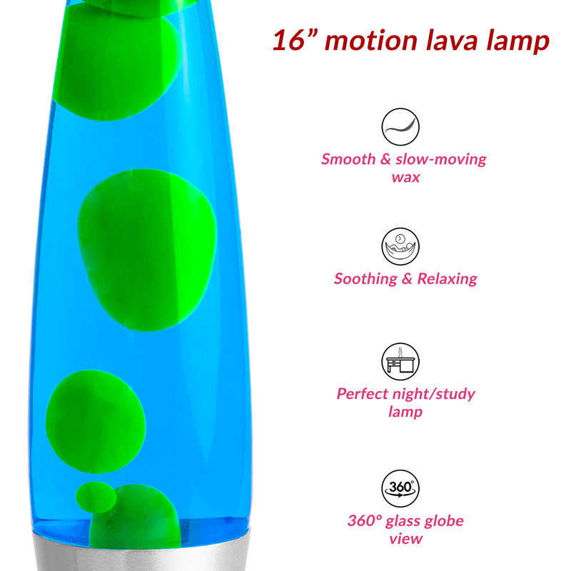 Bolbirer Lava Lamp, 42cm, Yellow/Blue