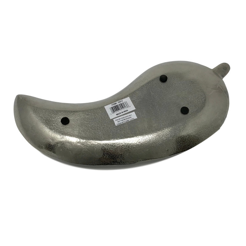 Petit plateau de chili Giza, H 1 po x l 15 po x P 6,5 po, Argent