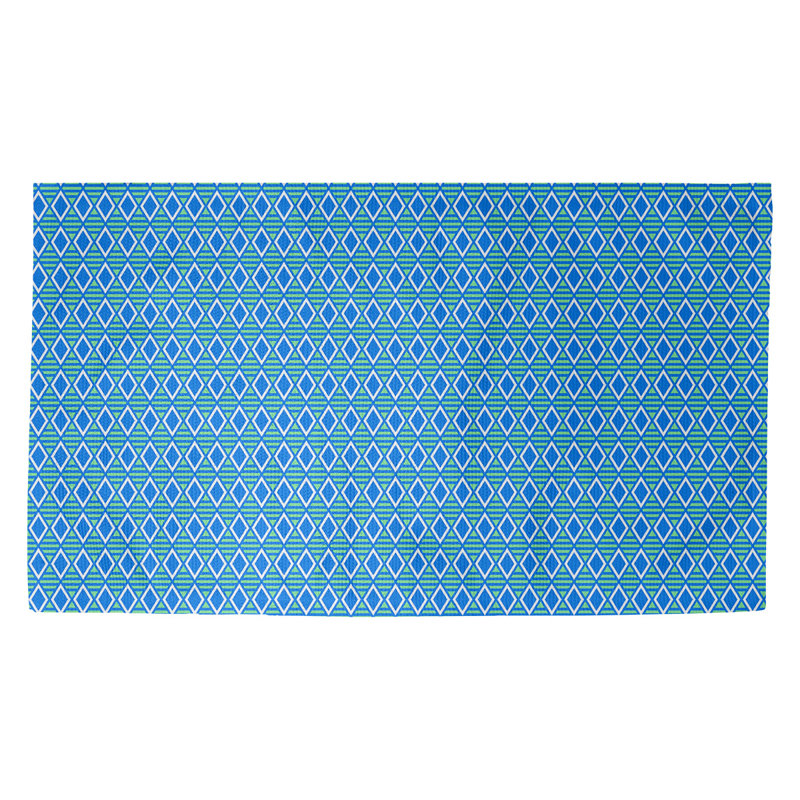 Tapis bleu à carreaux géométriques Avicia, Rectangle 2 pi 2 po x 3 pi 4 po