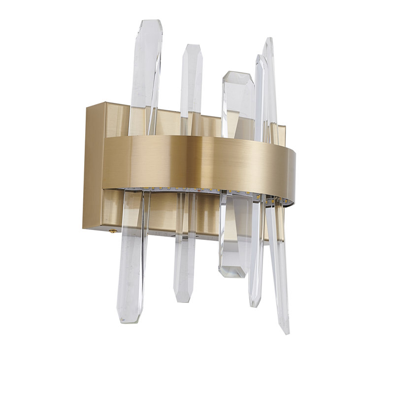 Transitional Gold LED Crystal Wall Sconce