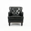 Chaise de salon confortable en noir avec structure rembourrée et rembourrée en microfibre douce