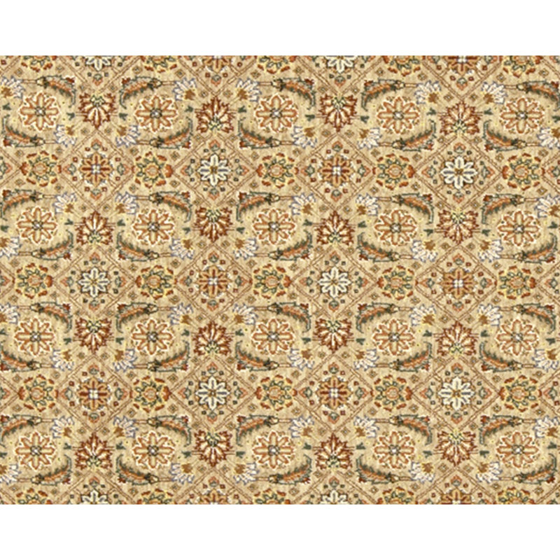 Hand Knotted Wool Area Rug in Beige And Black