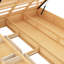 Lit plateforme couleur bois naturel avec compartiments de rangement et 2 tiroirs - Finition de tiroir de chambre stable pour