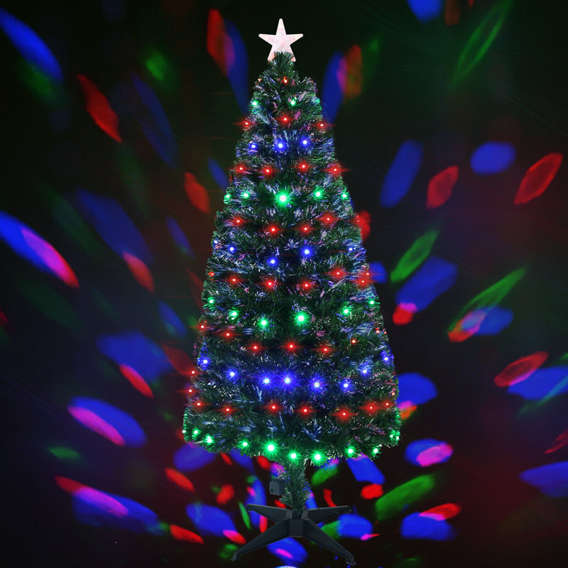 Lighted Artificial Christmas Tree, 4.92ft H