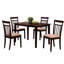 Table et chaises de salle à manger avec coussins beiges - Design rectangulaire de 30,22 pouces de large à 5 sièges rembourrés à lattes pour plus de confort