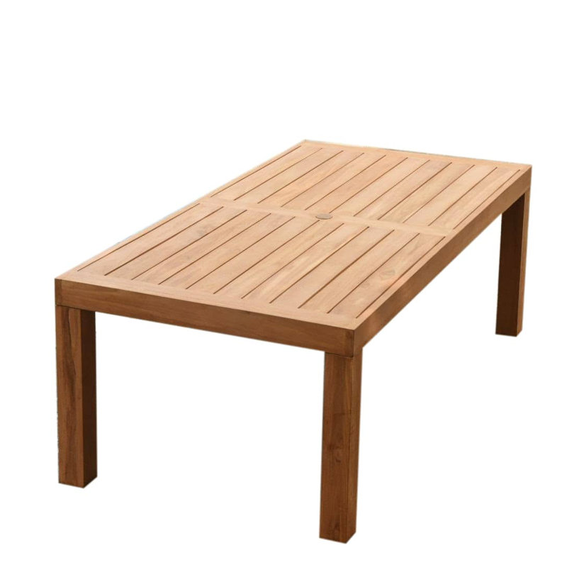 Doric 10 - Person Teak Wood Patio Dining Set with Rectangular Table, Set of 8
