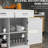 Kitchen Island With Adjustable Storage Space - White, 2 Drawers, Shelves On Wheels Folding Leaf For Dining Room
