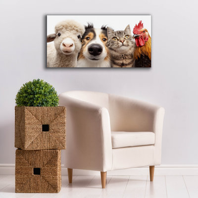 Toile épique Graffiti «Farm Friends Selfie» par Ann Klee, 40 po x 20 po