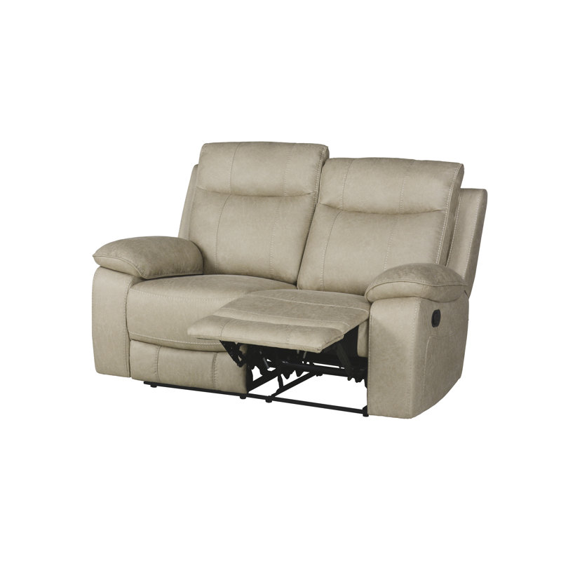 Causeuse inclinable Comfynest, Cuir véritable gris