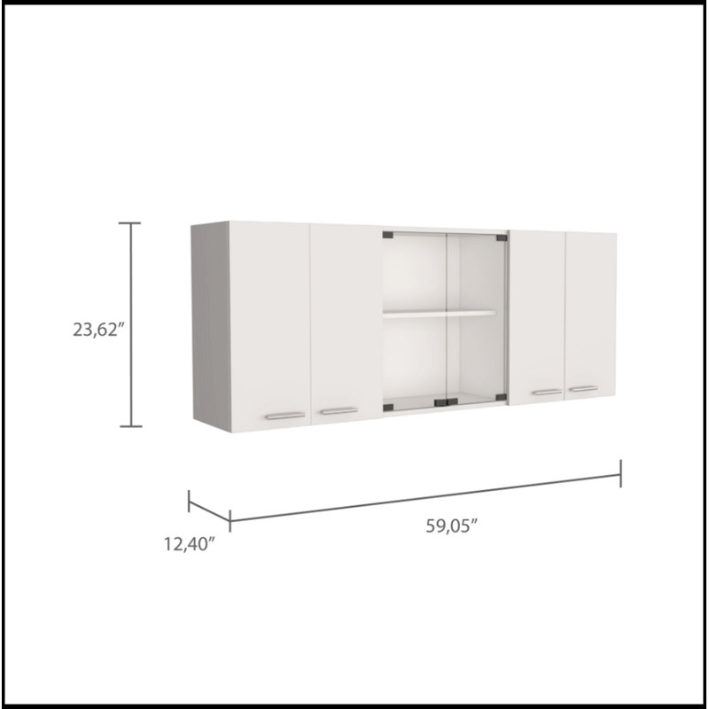 Light Oak 2-Piece Kitchen Set with Island and Wall Cabinet, Ample Storage and Dual-Top Surfaces for Efficient Organization