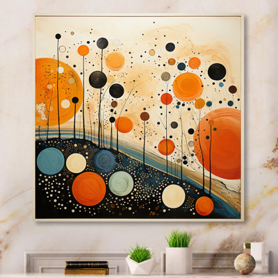 «Orange Mid Century Organic Harmony III», reproduction de métal Mid-Century orange