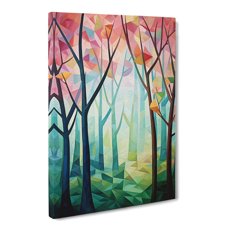Spring Forest Cubism - Wrapped Canvas, 60cm H x 40cm W x 3cm D