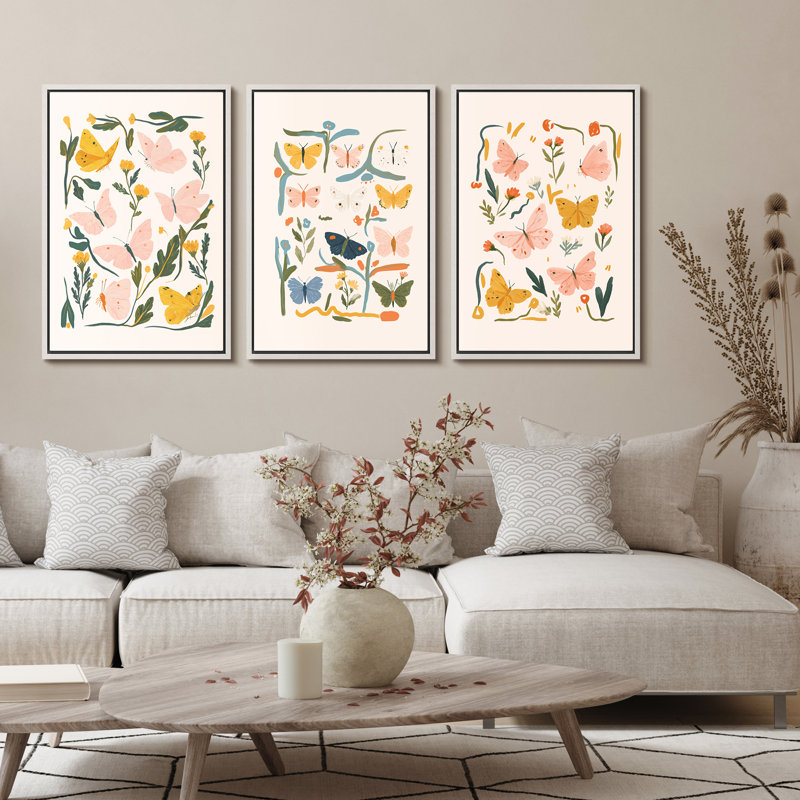 «Minimal Brown Forest Landscape Triptych», reproduction d'art sur toile encadrée, 3 pièces, H 36 po x l 24 po x P 1,5 po