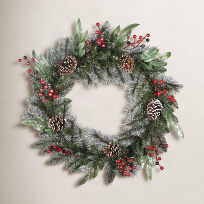 Frosted Berry Pre-Lit Wreath