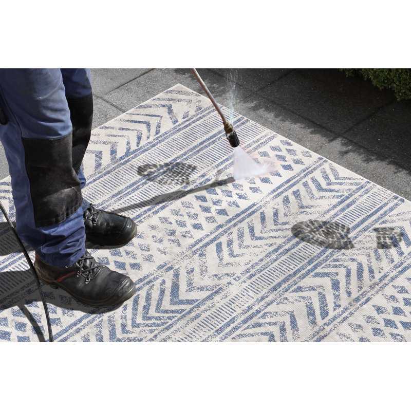 Biri Flatweave Blue Rug, Rectangle 240 x 340cm