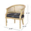 Chaise d'appoint classique gris anthracite avec sangle de canne et base rembourrée élégante-1561076006