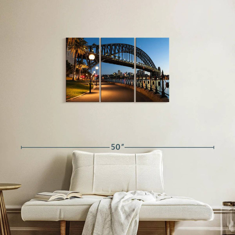 Pont du port de Sydney au crépuscule, H 20 po x l 33 po