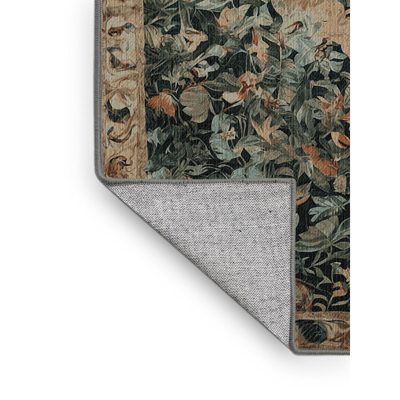 Machine Washable Brown Area Rug, Square 7'