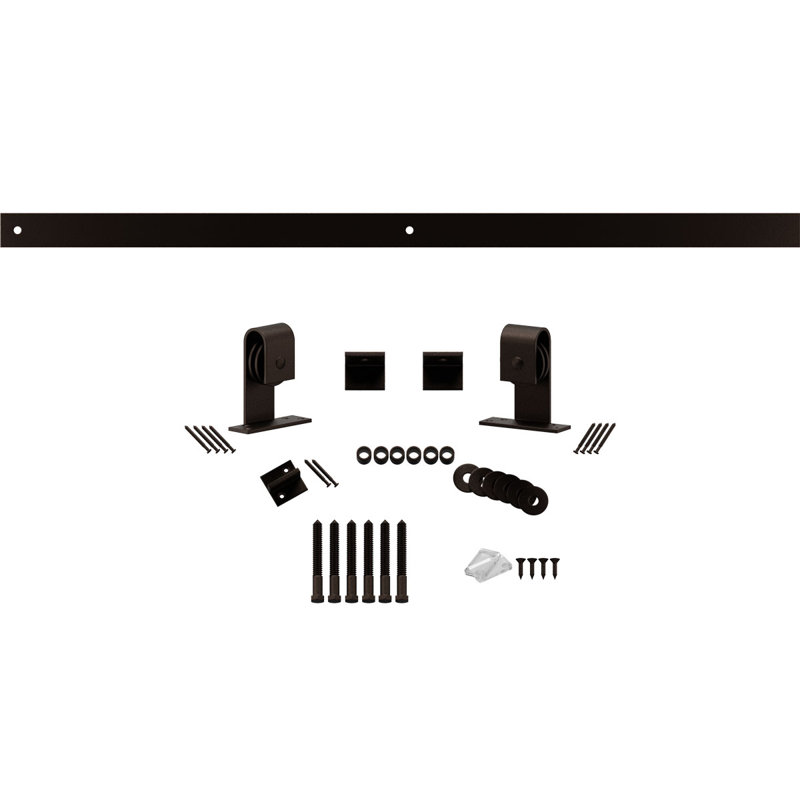 Ensemble de quincaillerie pour porte de grange standard Premium, Bronze texturé, 96 po