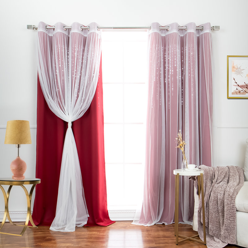 Exzavion Room Darkening Curtain, Cardinal Red