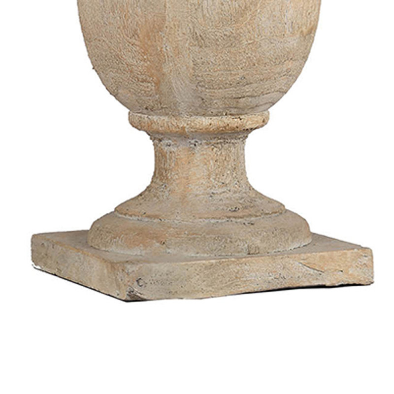 Décoration de table Chester Finial, polyrésine beige blanchie, 22 po