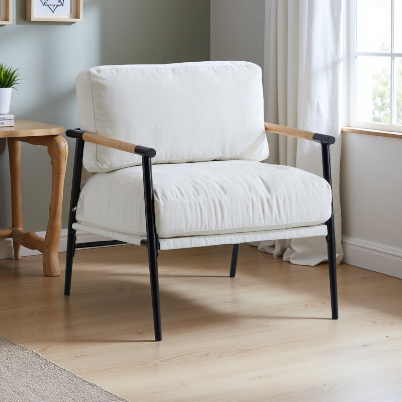 Sabatio Accent Chair Cozy Chair Living Room Chair Bedroom Chair Reading Chair Upholstered Chair, Black