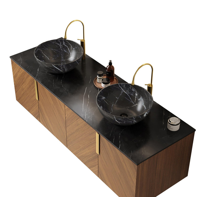 Meuble-lavabo mural 60 po avec lavabo en céramique