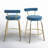 Kayson 25.5" Gold Swivel Upholstered Counter Stools-1129021416