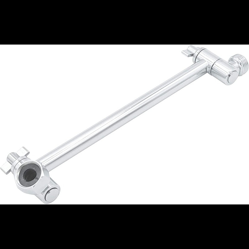 Extension de bras de douche réglable en laiton massif de 9 pouces avec joints de verrouillage, bras d'extension de pomme de douche flexible au fini chrome poli