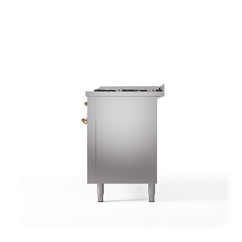 Cuisinière à double combustible de 60 po avec 9 brûleurs scellés et plaque chauffante (porte pleine) Nostalgie II de la série ILVE