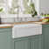 Whitehaus Collection Reversible Fireclay Kitchen Sink with Grid: Three Edge Frame, Plain Front Apron