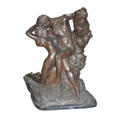 Lovers Replica By Rodin Bronze Statue -  Size: 28"L X 18"W X 32"H.