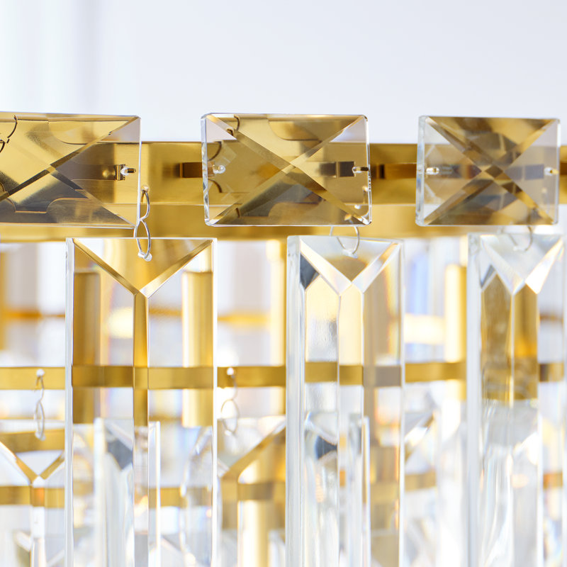 Arden Chandelier, Burnished Brass, 18.75" H x 32.88" W x 32.88" D