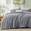 Ensembles d'édredon de taille très grand - Literie 3 pièces en molleton gris clair moelleux, esthétique rayée confortable pour les chambres modernes et les chambres d'amis, décoration intérieure de luxe toutes saisons-105492176-110437409