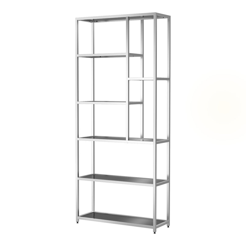 Walkertown Etagere Bookcase, Silver