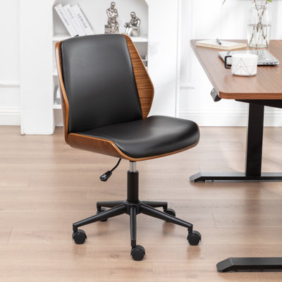 Chaise de bureau rembourrée en similicuir Bryonie