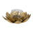 Gold Metallic Lotus Candle Holder - 8" Metal and Glass Taper Holder for Home, Office, Bedroom, Living Room Decor