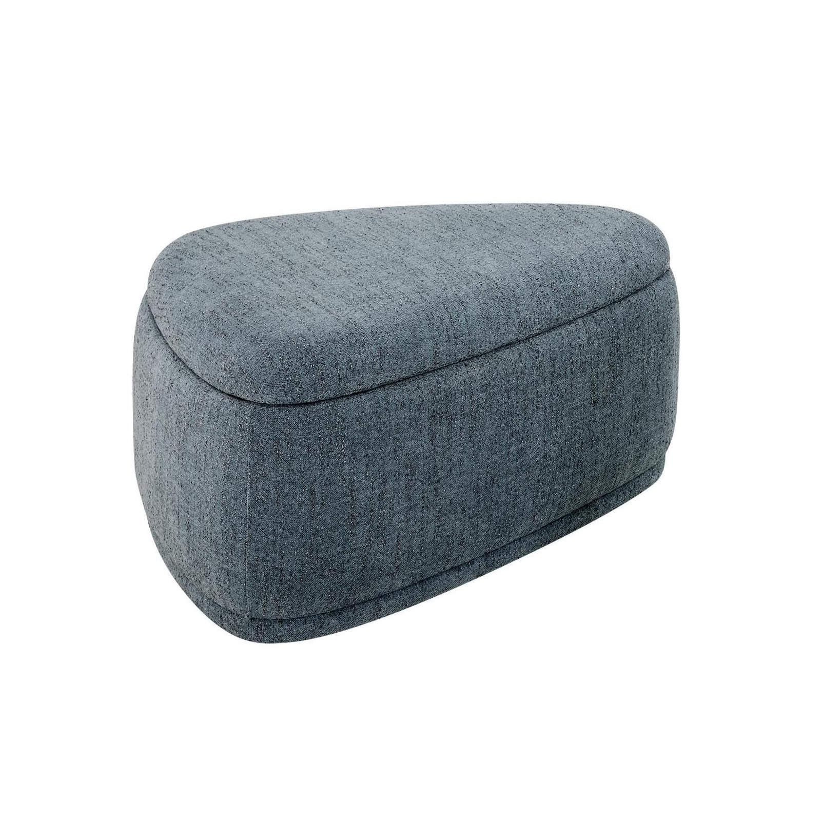 Adna 44'' Triangular Upholstered Storage Ottoman, Mellow Steel Blue Chenille
