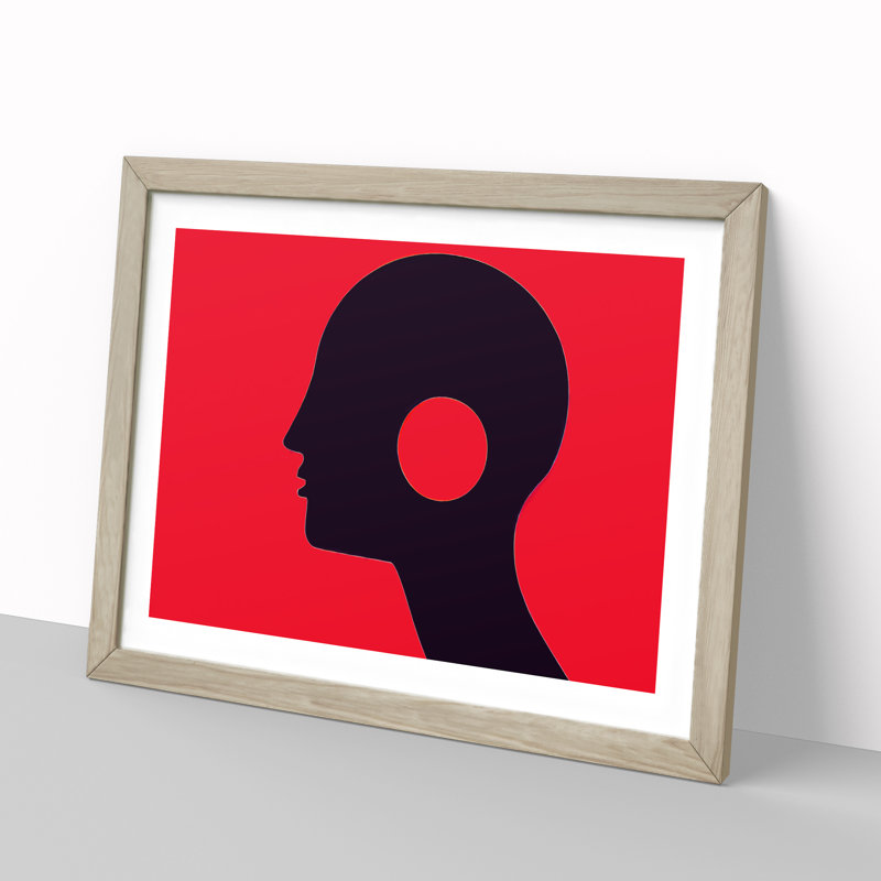 Silhouette Of Man Abstract - Single Picture Frame Print, Oak Framed, 46cm H x 64cm W x 2cm D