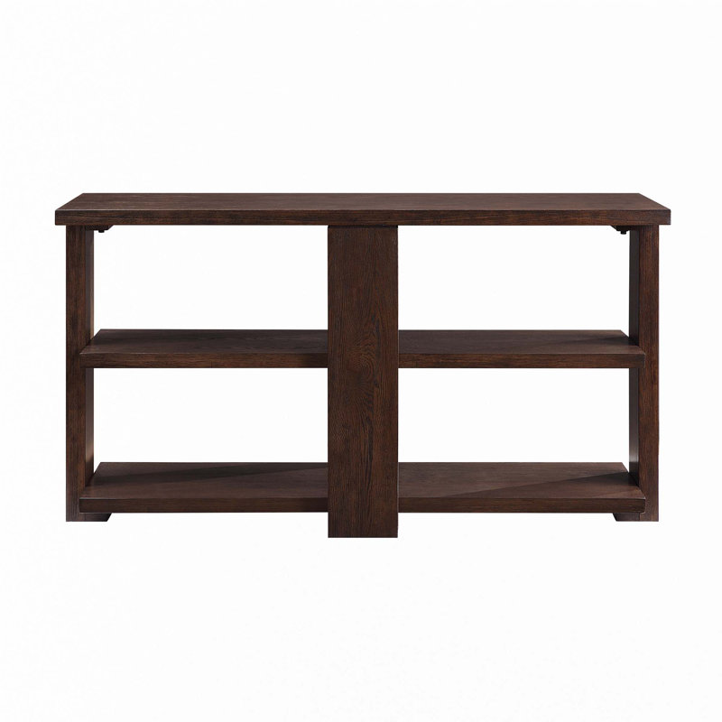 Walnut Sofa Table with 2-Shelf