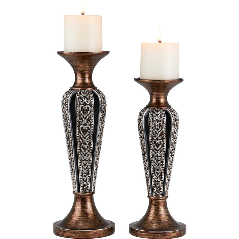 12" And 14" Tall "Everly" Candleholder (Set Of 2)