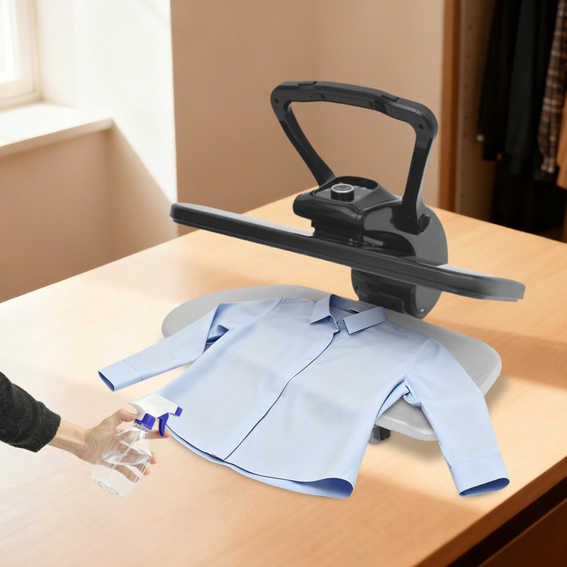 Machine à repasser à vapeur puissante pour table moderne de 1 600 W avec contrôle de boutons multiples en tissu noir, Noir