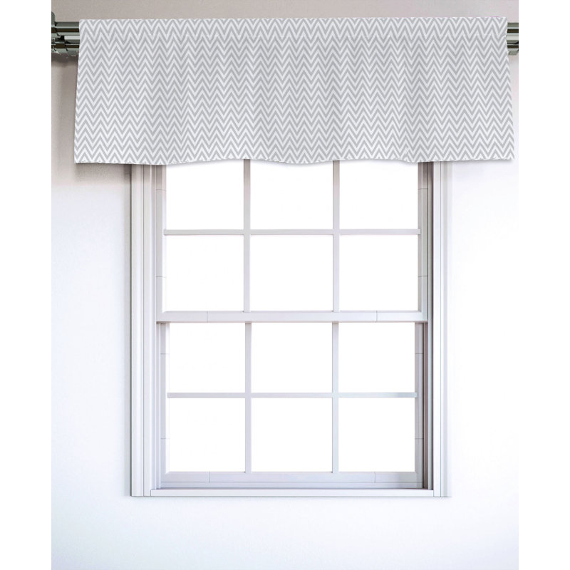 Sateen Chevron Ruffled Window Valance