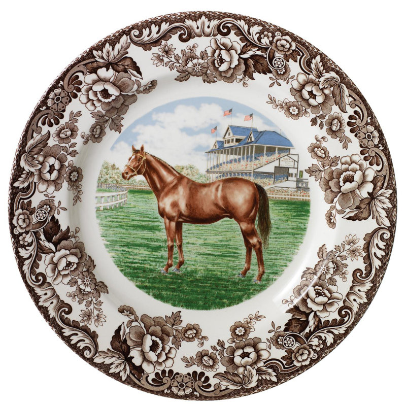 Assiette plate Spode Woodland Horses 10,5 po Thoroughbrd